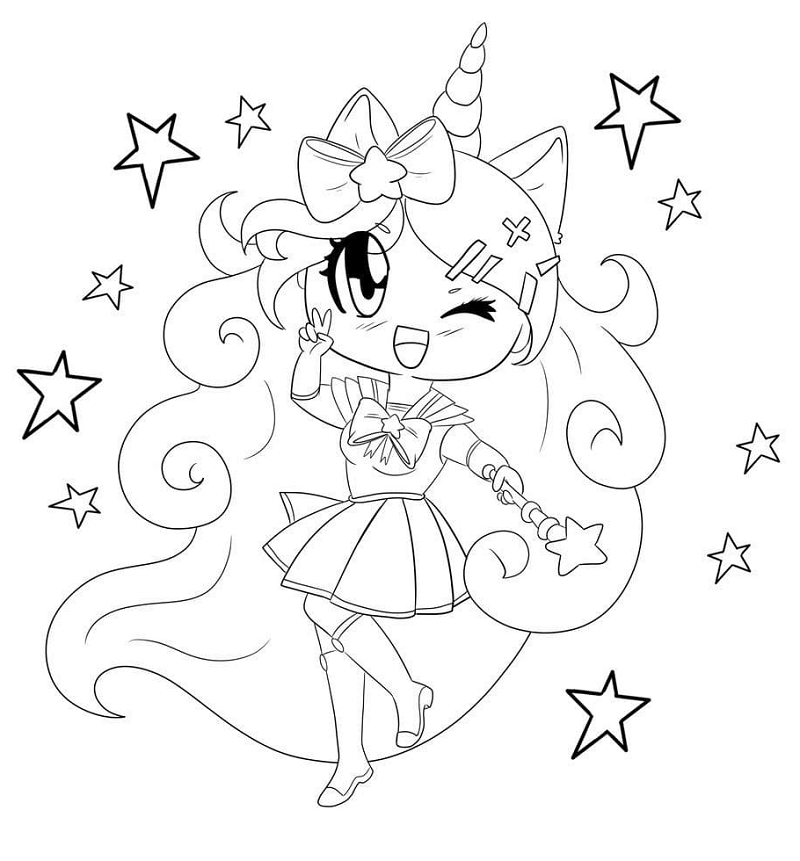 Unicorn Girl Coloring Page - Free Printable Coloring Pages for Kids