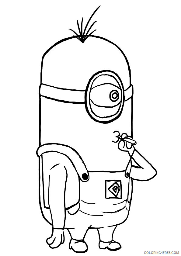Minions Coloring Pages TV Film minion lance smoking a4 Printable 2020 05159  Coloring4free - Coloring4Free.com