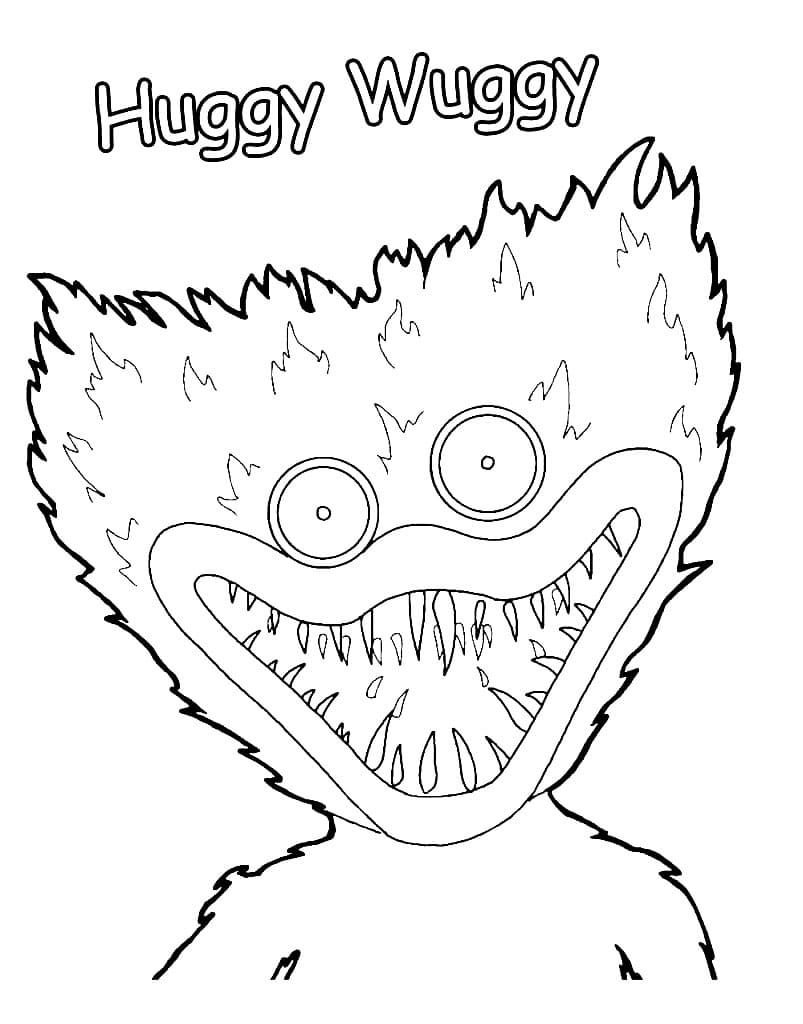 Creepy Huggy Wuggy Coloring Page - Free Printable Coloring Pages for Kids