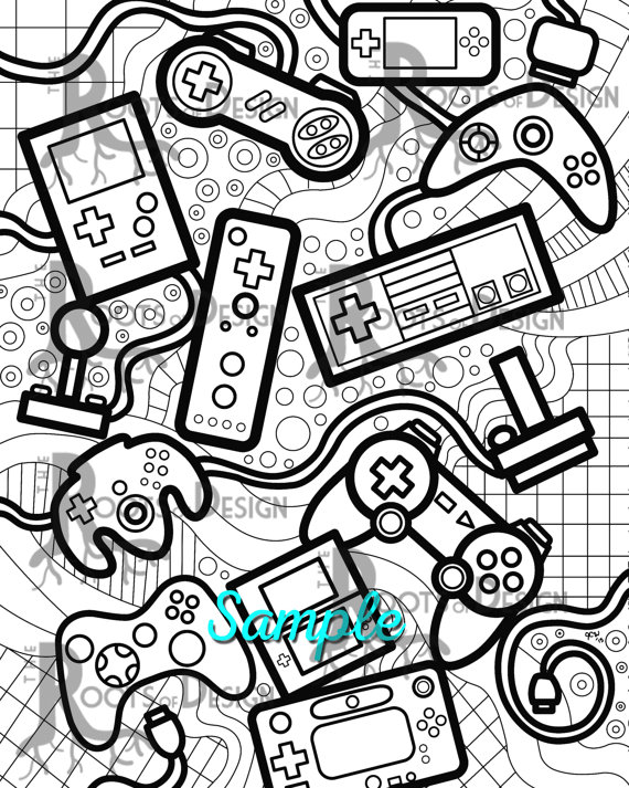 INSTANT DOWNLOAD Coloring Page Video Game Controllers | Etsy | Video game  drawings, Video game controller, Doodle art