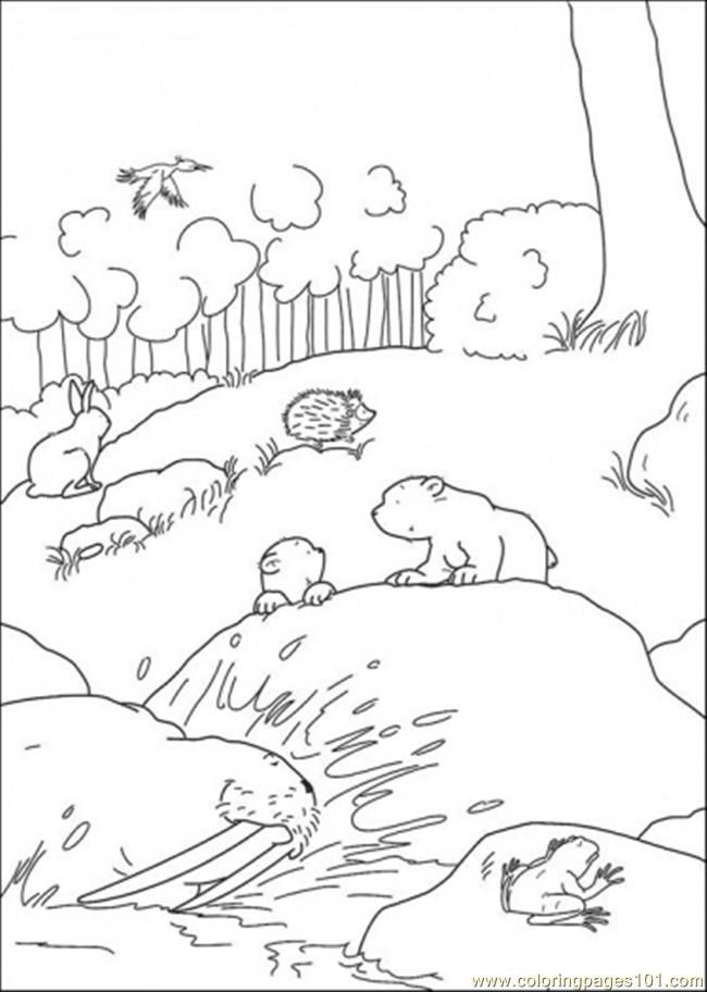Polar Bears Are Playing At The Ground Coloring Page - Free The ...