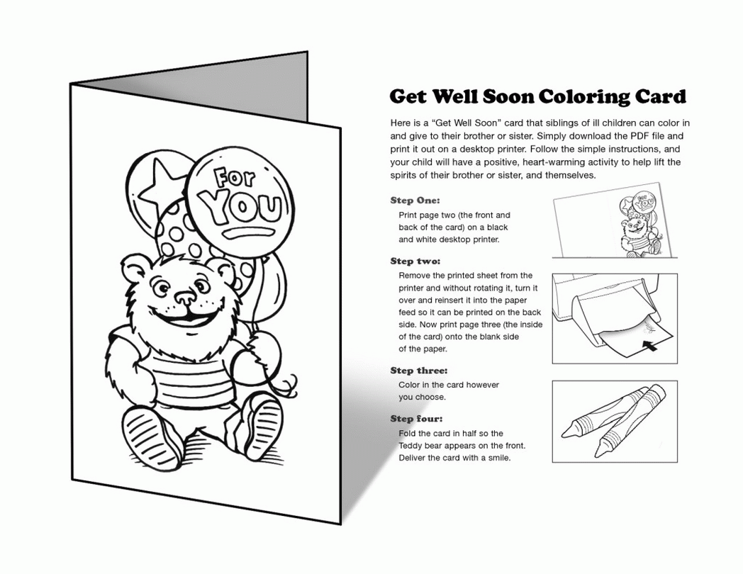 Get Well Card Coloring Page Coloring Home