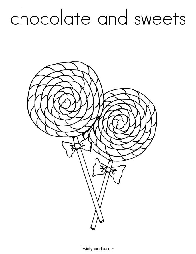 chocolate and sweets Coloring Page - Twisty Noodle