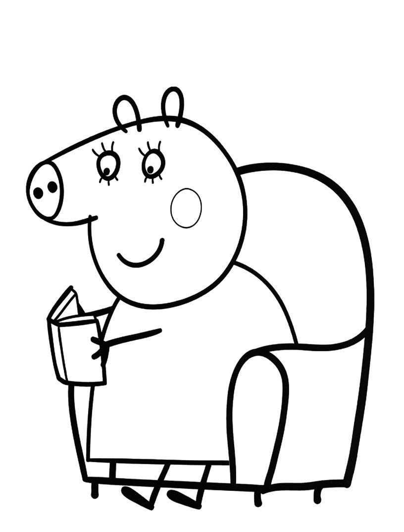 Peppa Pig Colouring Pages Kids Printable | Cartoon Coloring pages ...