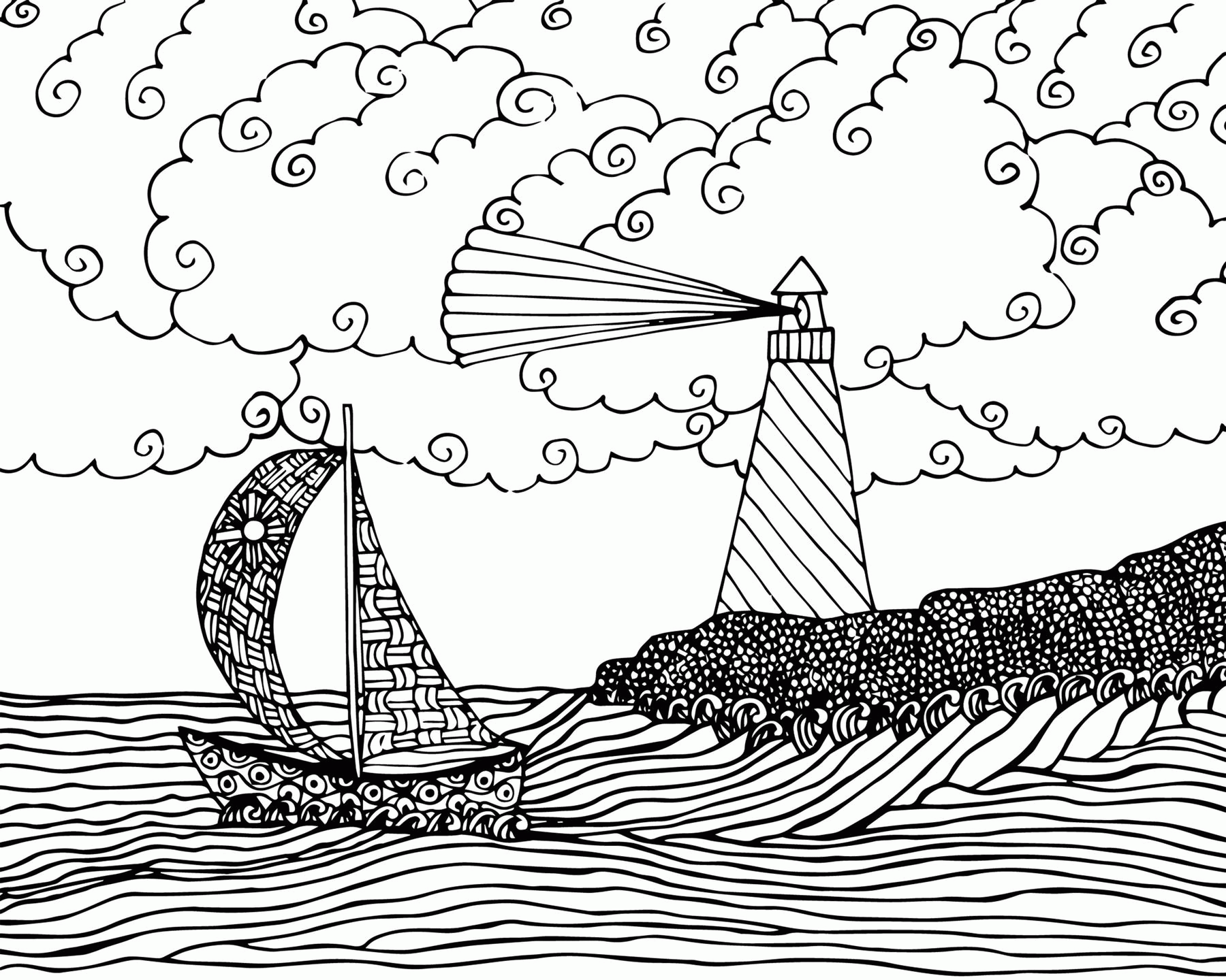 Lighthouse Christian Adult Coloring Coloring Pages