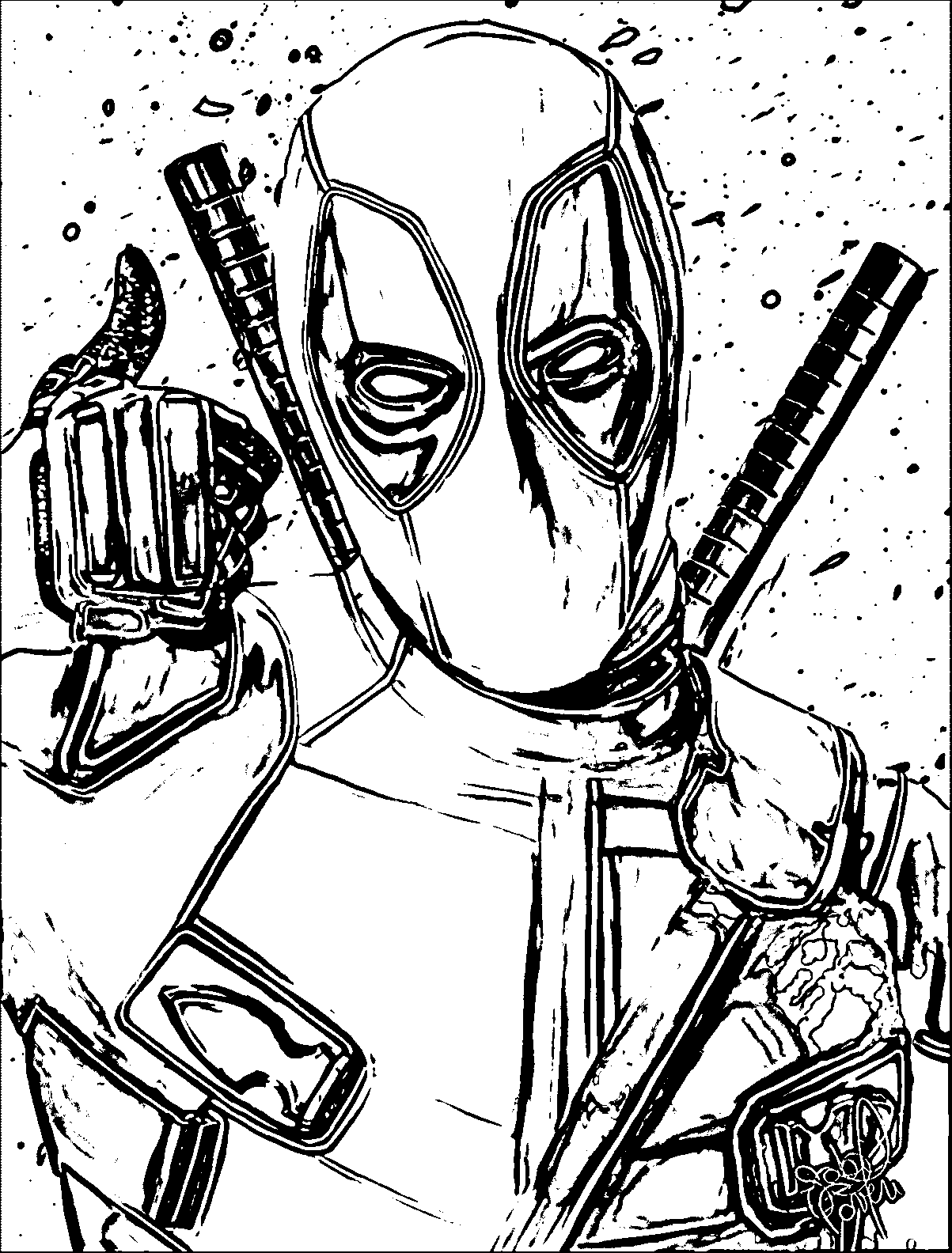 Coloring Pages Of Deadpool - Coloring Home