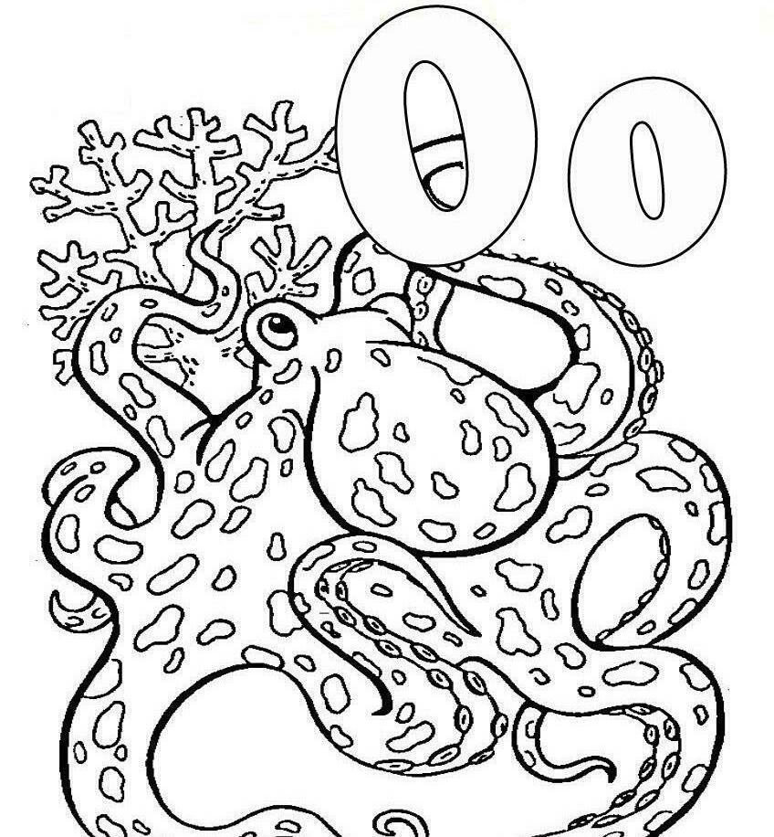 Preschool Alphabet Coloring Pages Octopus | Alphabet Coloring ...