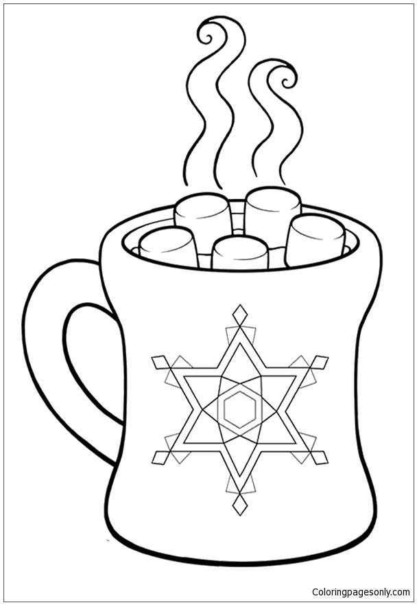 Hot Chocolate During Winter Climate Coloring Pages - Food Coloring Pages -  Free Printable Coloring Pages Online