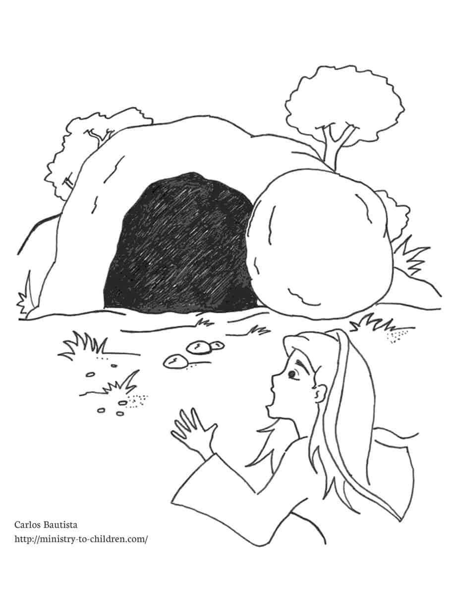 Empty Tomb Coloring Page (Free Kids Printable)