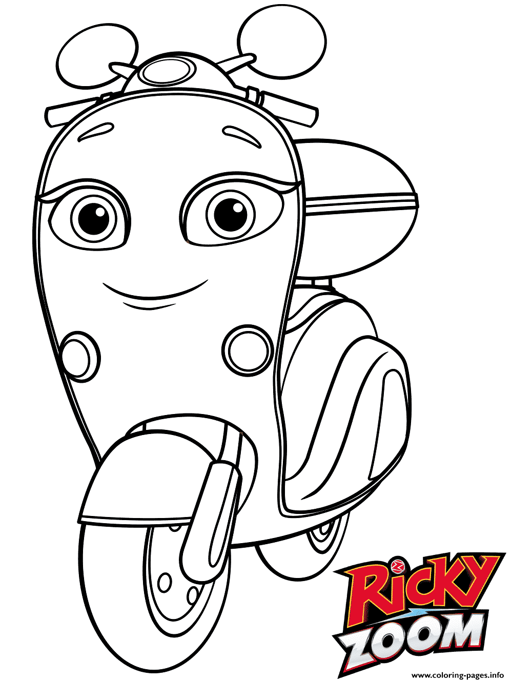 Yellow Scooter Scootio Whizzbang Coloring Pages Printable