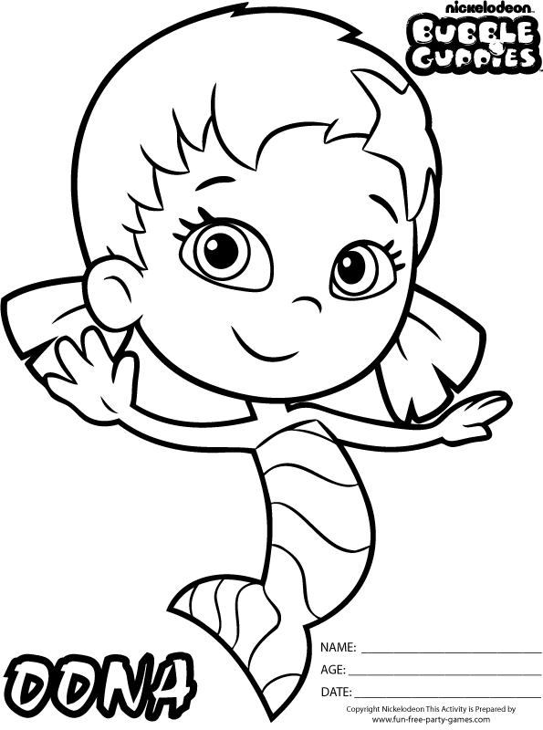 Oona - Bubble Guppies Coloring Page