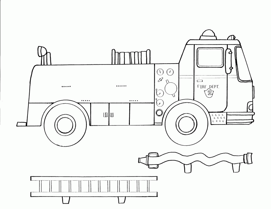 Coloring pages Firetruck for Kids to print free