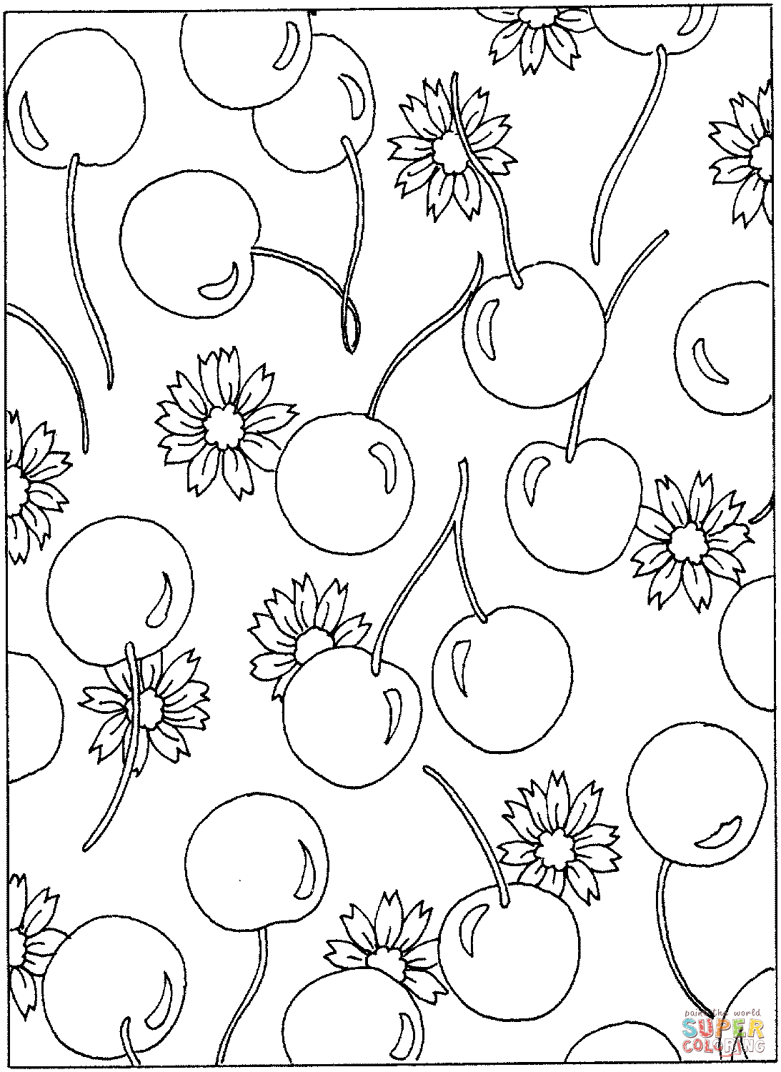Cherry Coloring Pages For Kids Coloring Pages