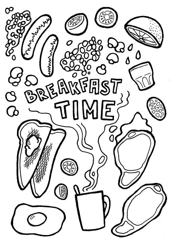 Printable Card Breakfast Time (dinner invitation, digital card ...