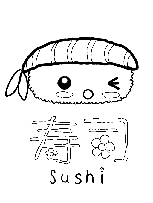 Colors! Live - Sushi Coloring Page by Yuuki*759