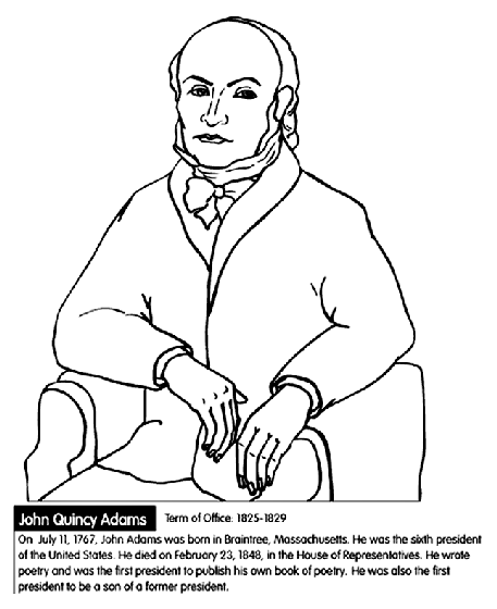 U.S. President John Quincy Adams Coloring Page | crayola.com