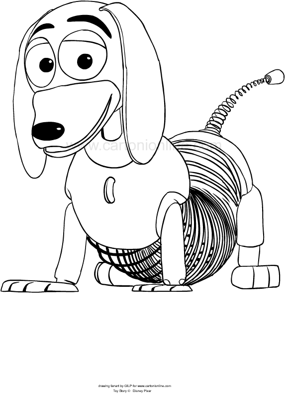 Slinky from Toy Story 4 coloring page