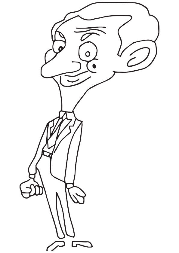 Free & Printable Mr Bean Coloring Picture, Assignment Sheets ...