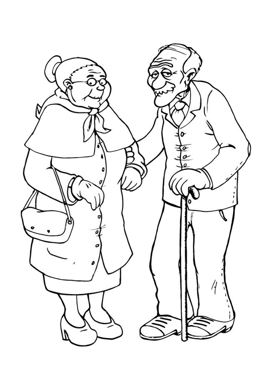 Coloring Page grandmother and grandfather - free printable ...