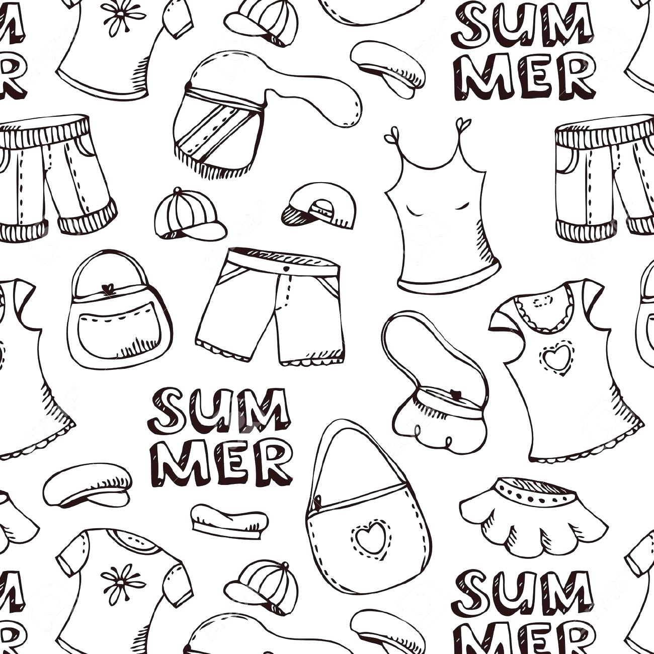 Summer Clothes Coloring Pages Coloring Home