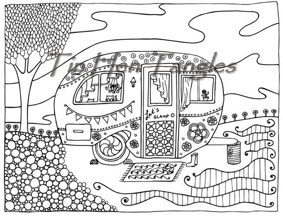 Glamper Camper - Coloring Page - Summer Dream - Camping - Glamping ...