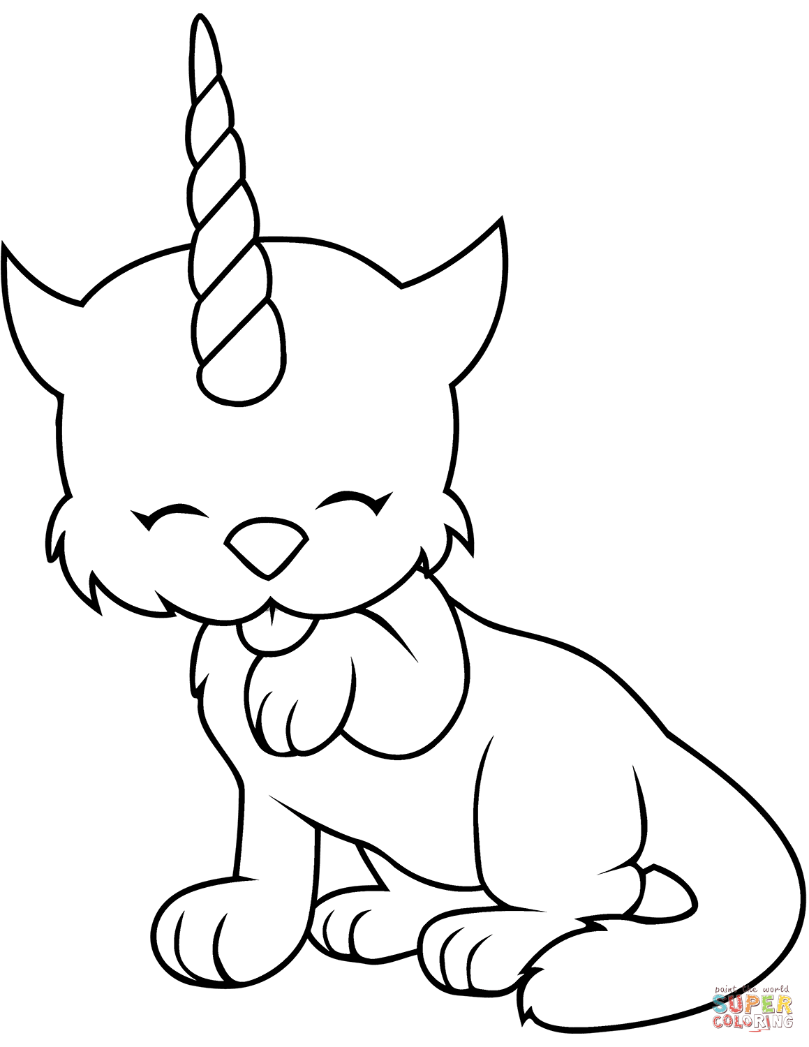 Cat Unicorn coloring page | Free Printable Coloring Pages
