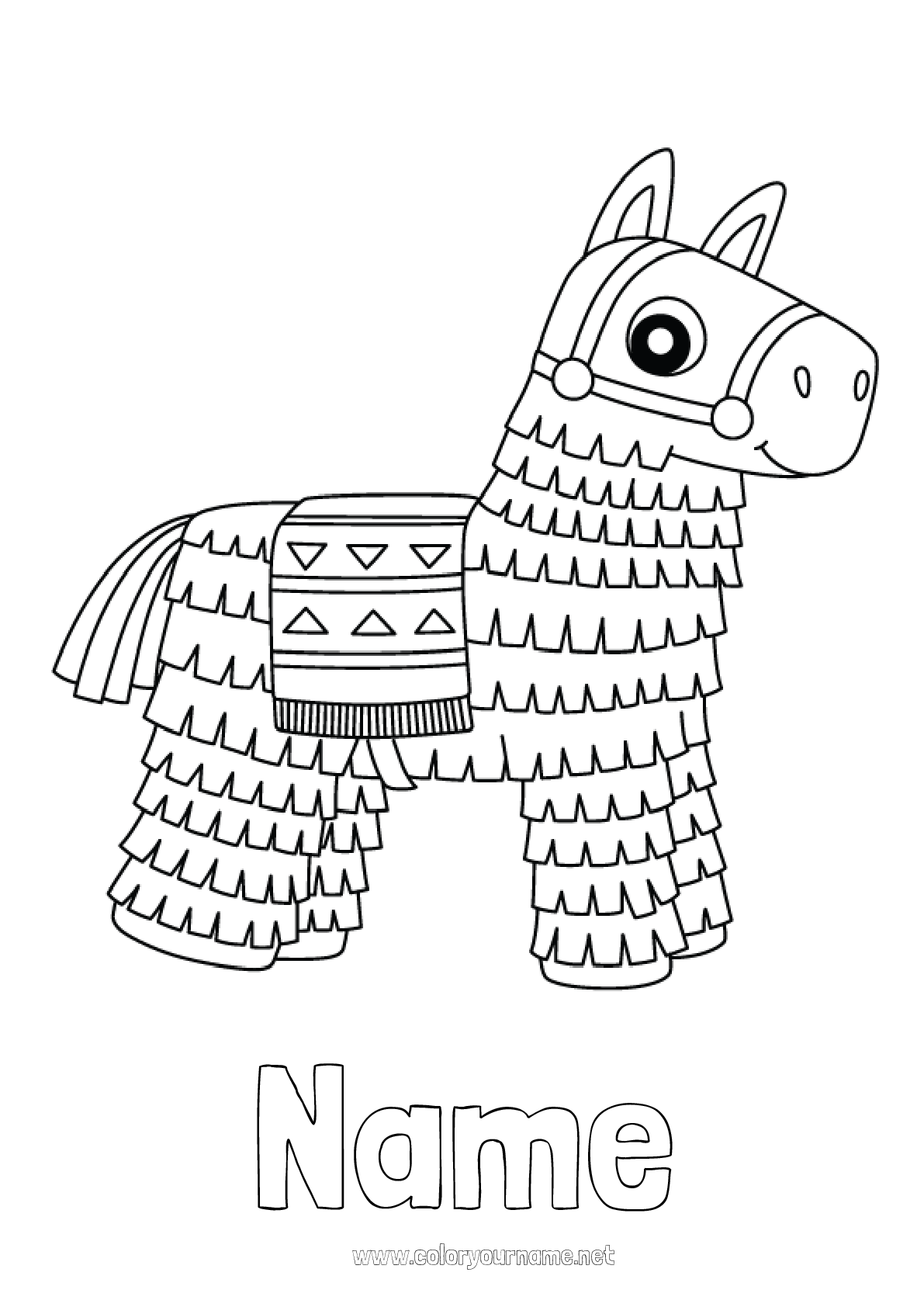 Coloring page No.1850 - Horse Mexico Easy coloring pages