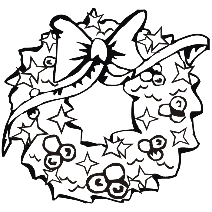 Christmas Wreath Coloring Page | Fancy Wreath