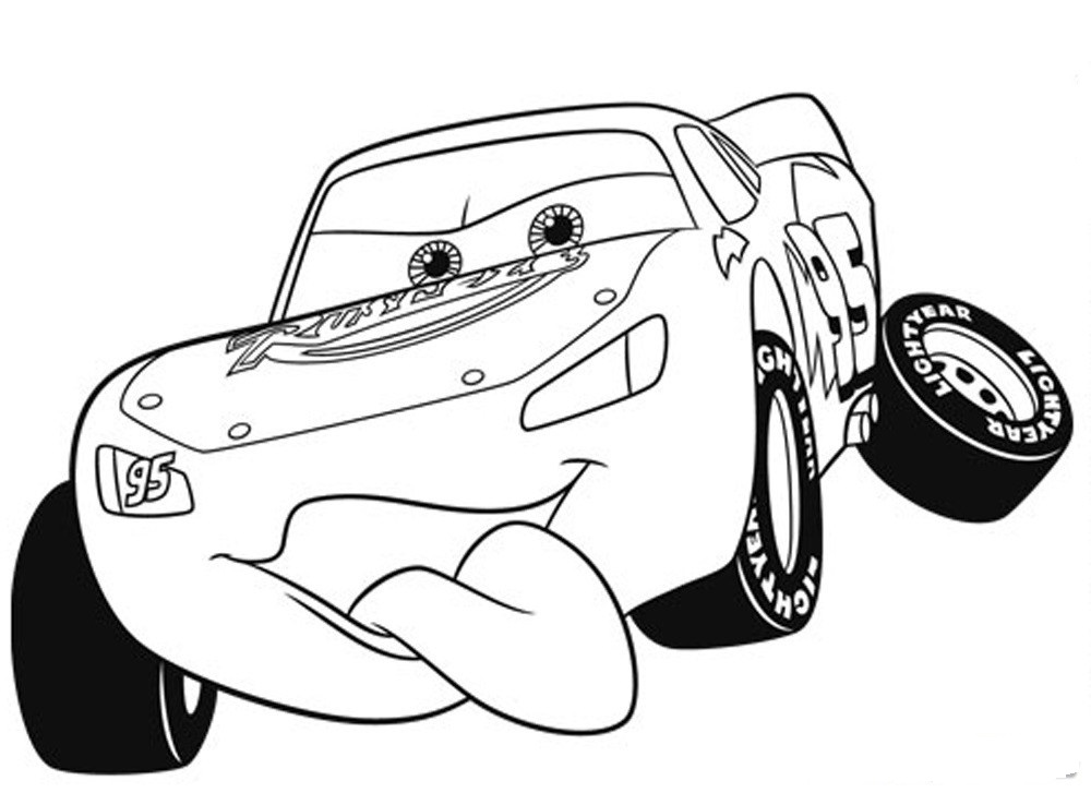 McQueen Stick Out Tongue Coloring Page - Free Printable Coloring Pages for  Kids