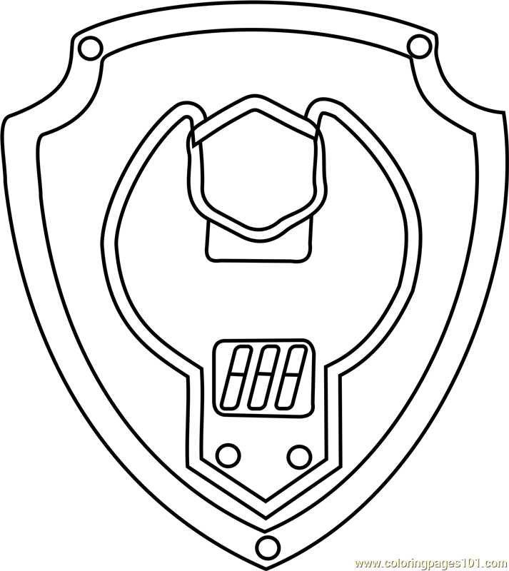 Rubble Badge Coloring Page for Kids - Free PAW Patrol Printable Coloring  Pages Online for Kids - ColoringPages101.com | Coloring Pages for Kids