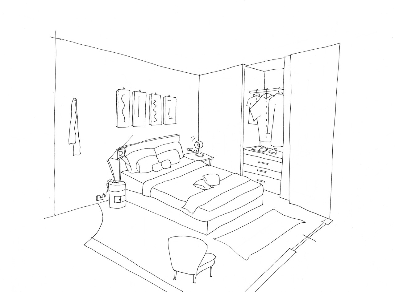 Big bedroom coloring book to print and online