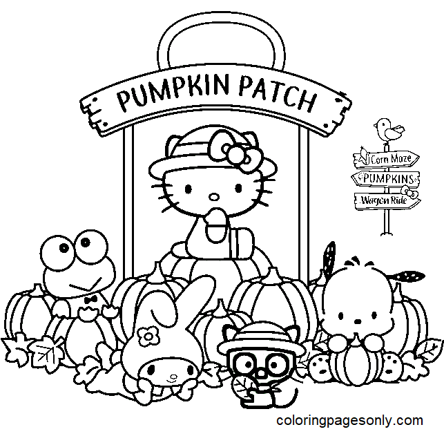 Halloween Sanrio Coloring Pages ...