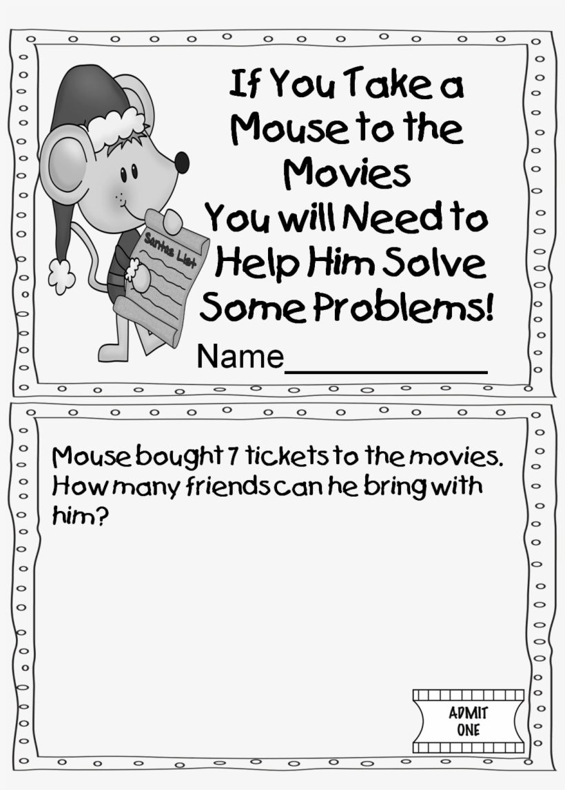 Scarce If You Take A Mouse To School Coloring Page - If You Take A Mouse To  The Movies Printable Activities PNG Image | Transparent PNG Free Download  on SeekPNG