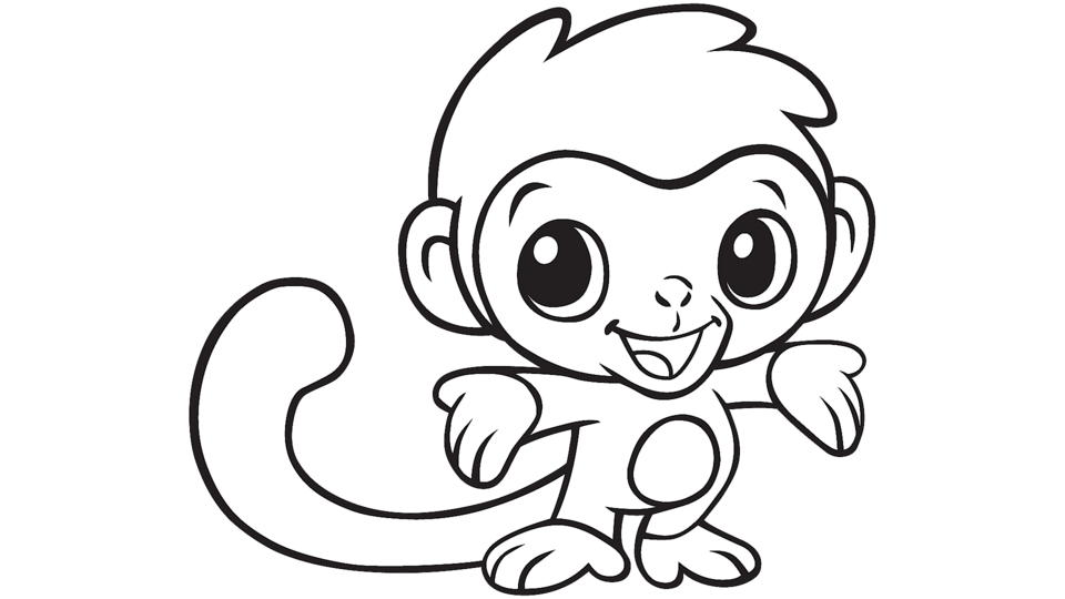 Learning Friends Monkey coloring printable