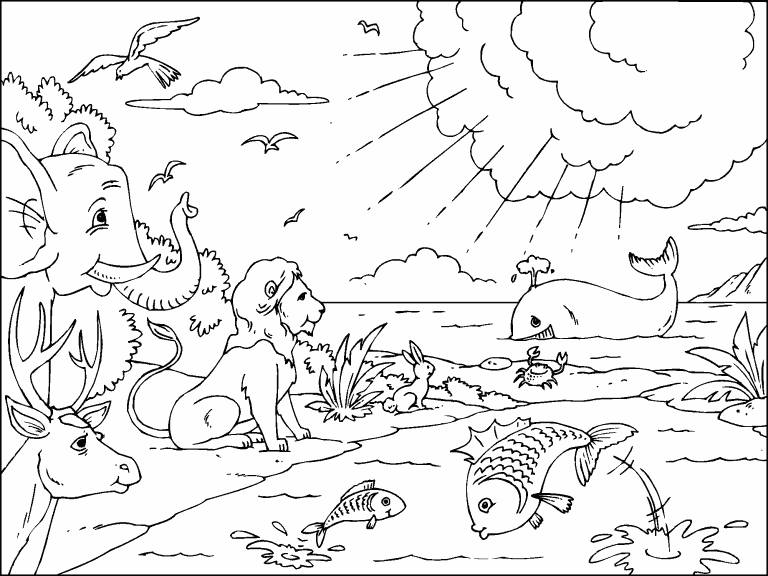 Creation coloring page - Coloring Pages 4 U