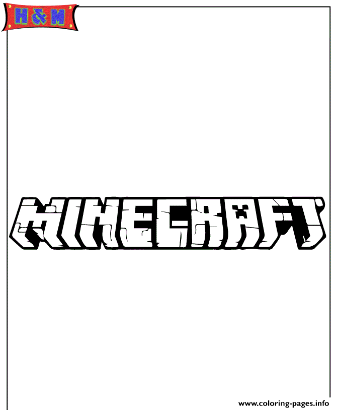Download Minecraft Logo Coloring Pages | coloring name B107 remote