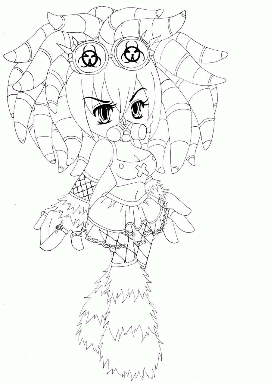 Gothic Chibi Coloring Pages