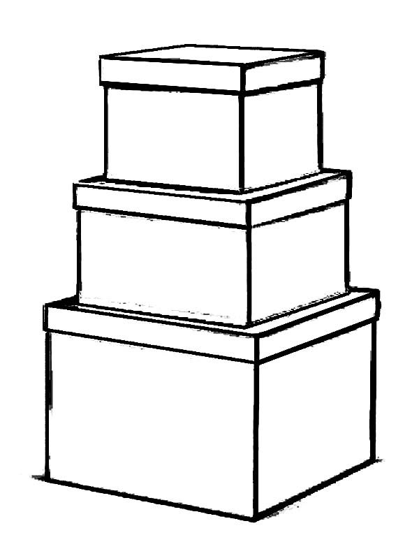 Box, : Stack of Box Coloring Page | Coloring pages, Color, Coloring pages  for kids