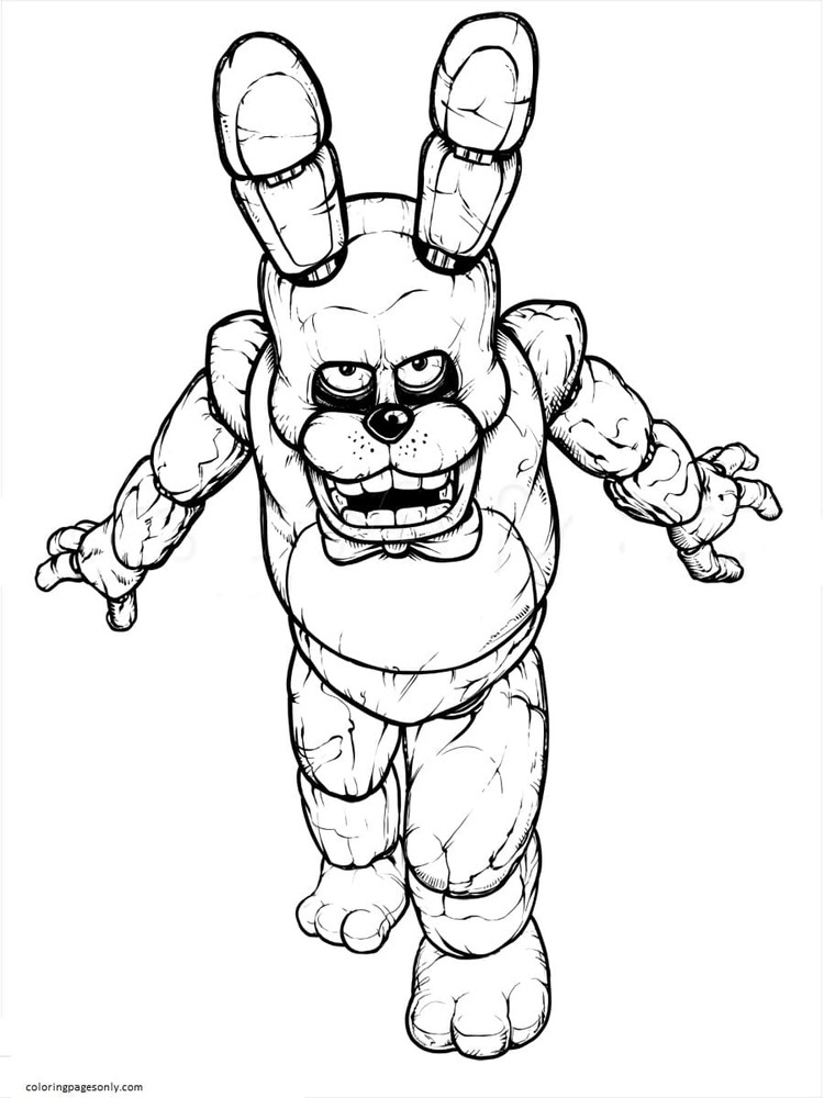 Bonnie Toy From FNAF Coloring Pages - Five Nights At Freddy's Coloring Pages  - Coloring Pages For Kids And Adults