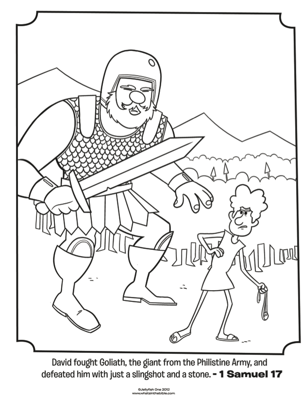 David and Goliath - Bible Coloring Pages | What's in the Bible?