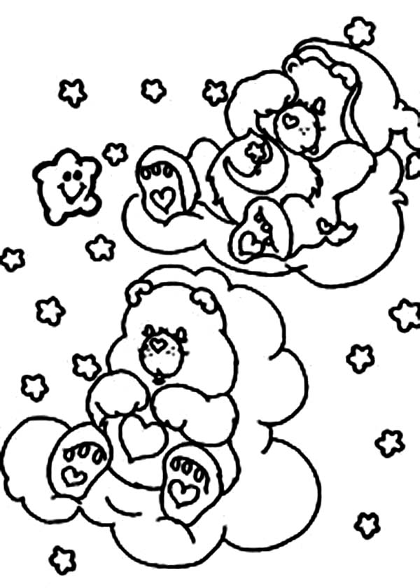 Bedtime Bear and Tenderheart Bear in Care Bear Coloring Page ...
