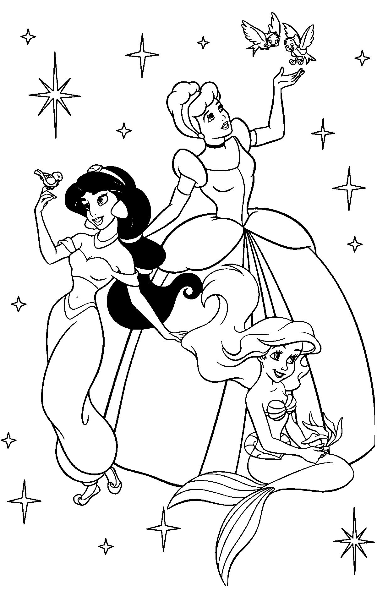 Princesses Birthday Coloring Pages - Coloring Home