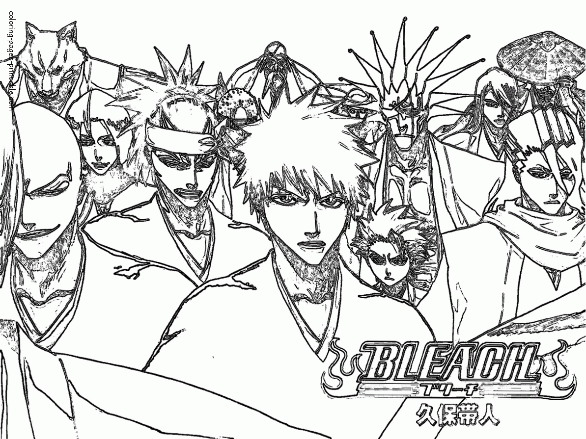 Bleach anime coloring pages