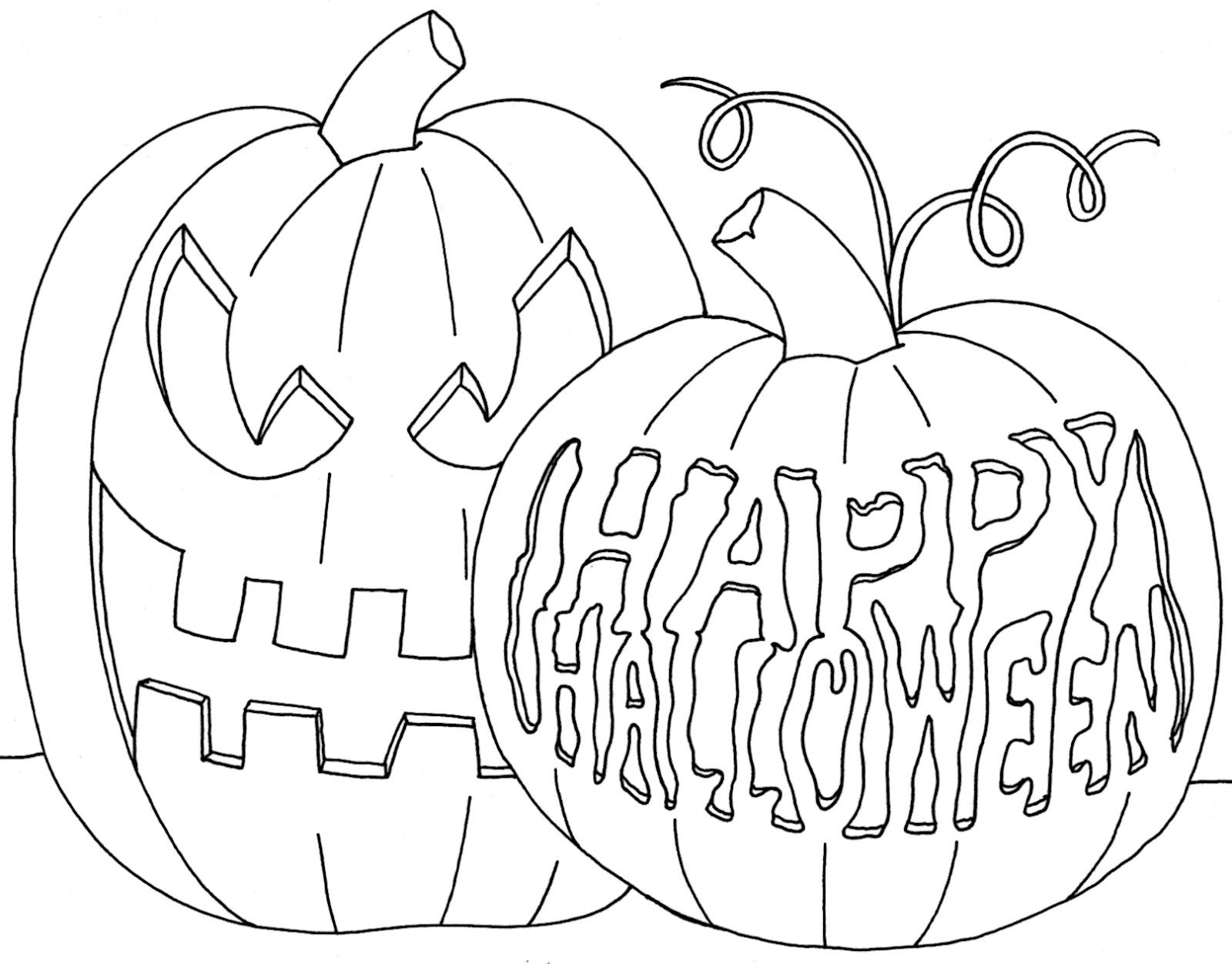 Happy Halloween Pumpkin Coloring Pages To Color | Hallowen ...