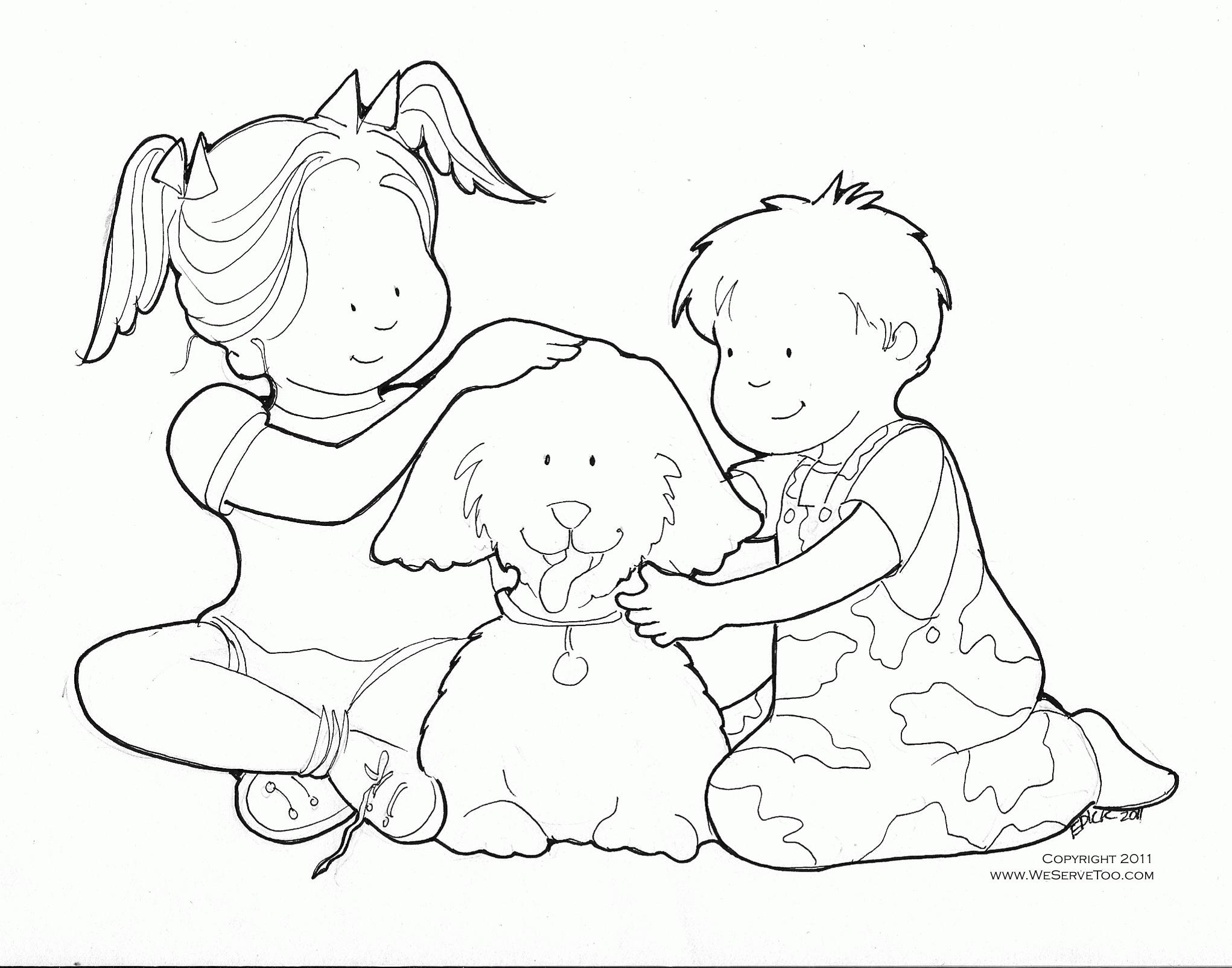 Download Kids Helping Each Other Coloring Page - Coloring Home