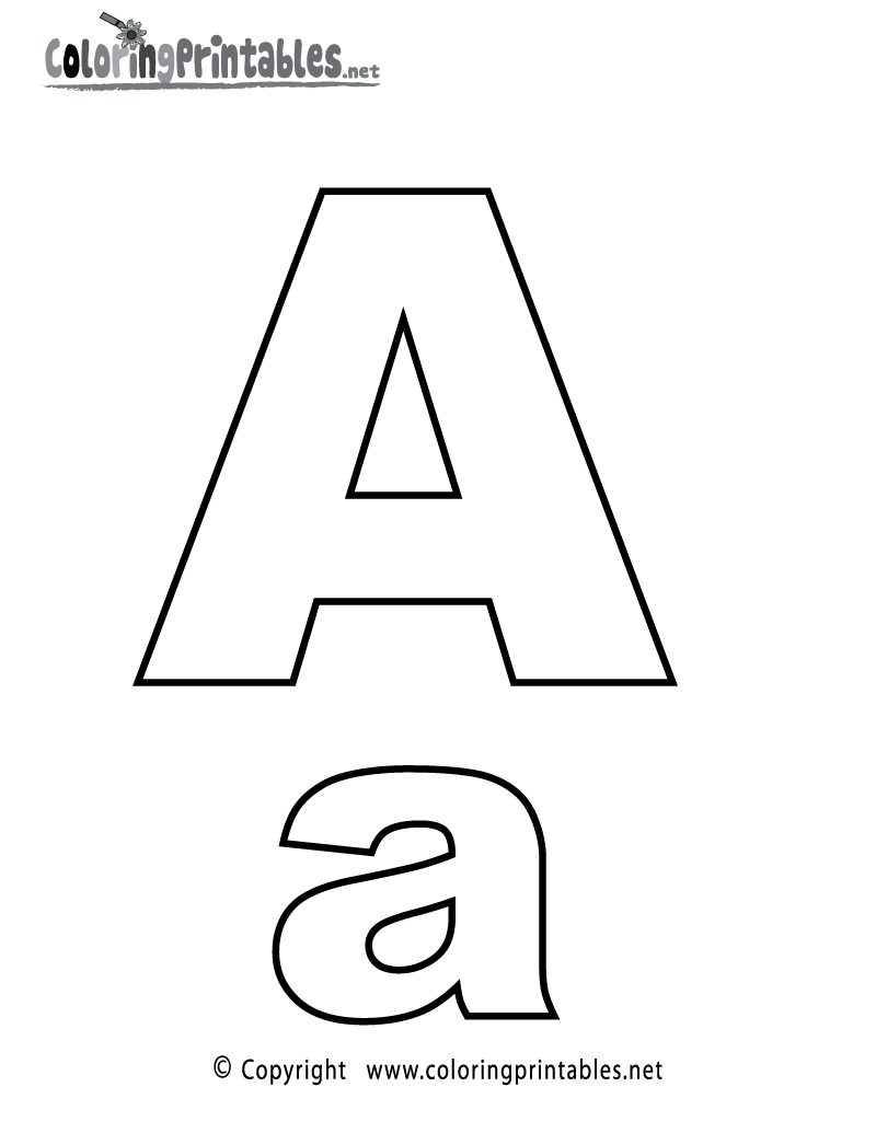 Alphabet Letter A Coloring Page - A Free English Coloring Printable