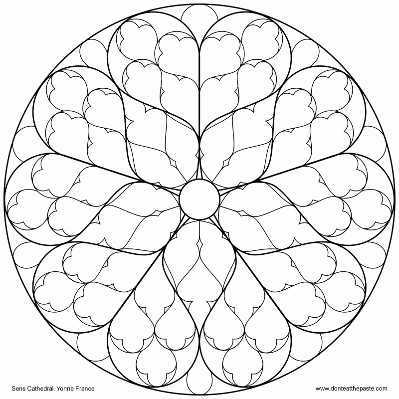 12 Pics of Roses Stained Glass Coloring Pages - Notre Dame Rose ...