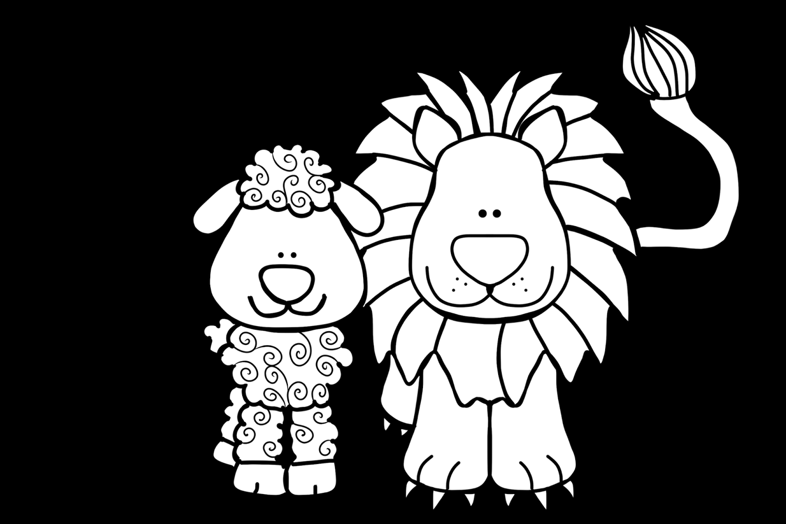 Lion And Lamb Coloring Page Lion And Lamb Coloring Pages Coloring ...