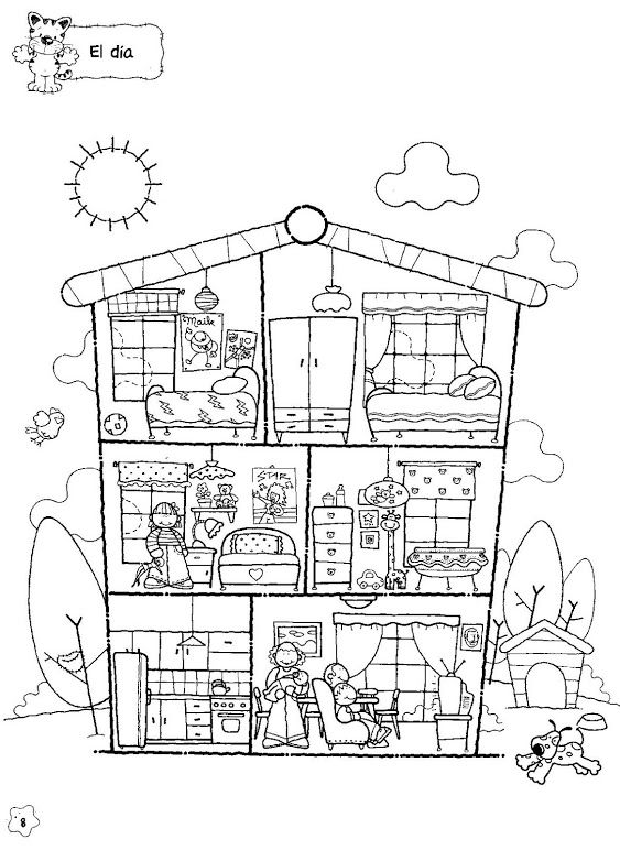 Doll House Coloring Pages Coloring Home