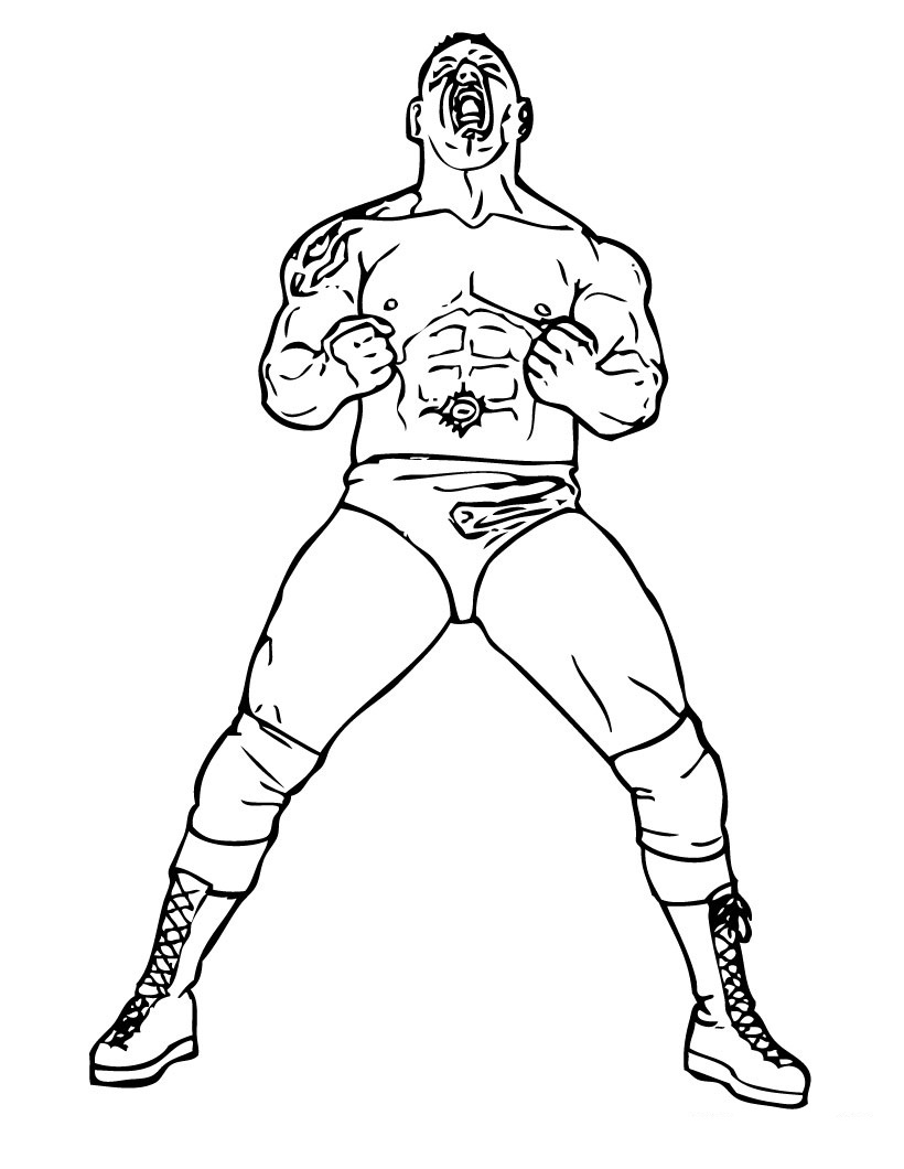 Wrestling Coloring Pages Printable #665